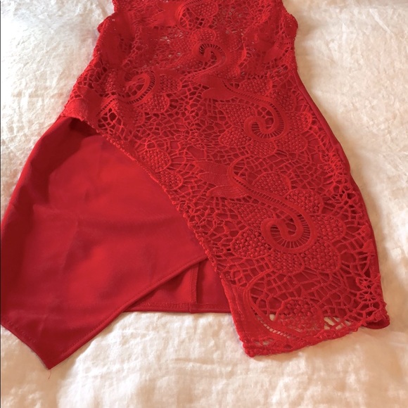 Red Lace Dress - Picture 2 of 4